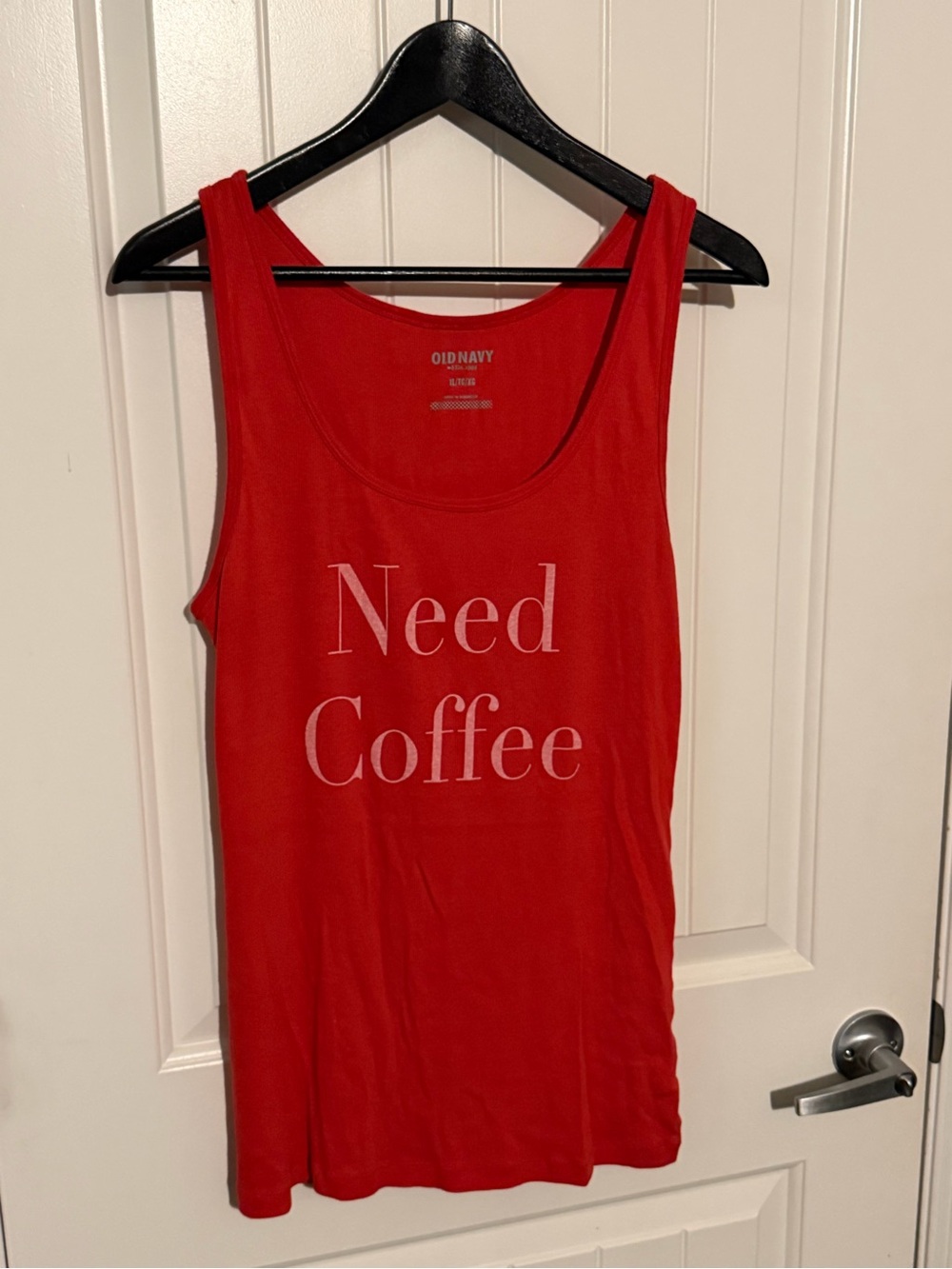 Old Navy Red 'Need Coffee' Women's Tank Top